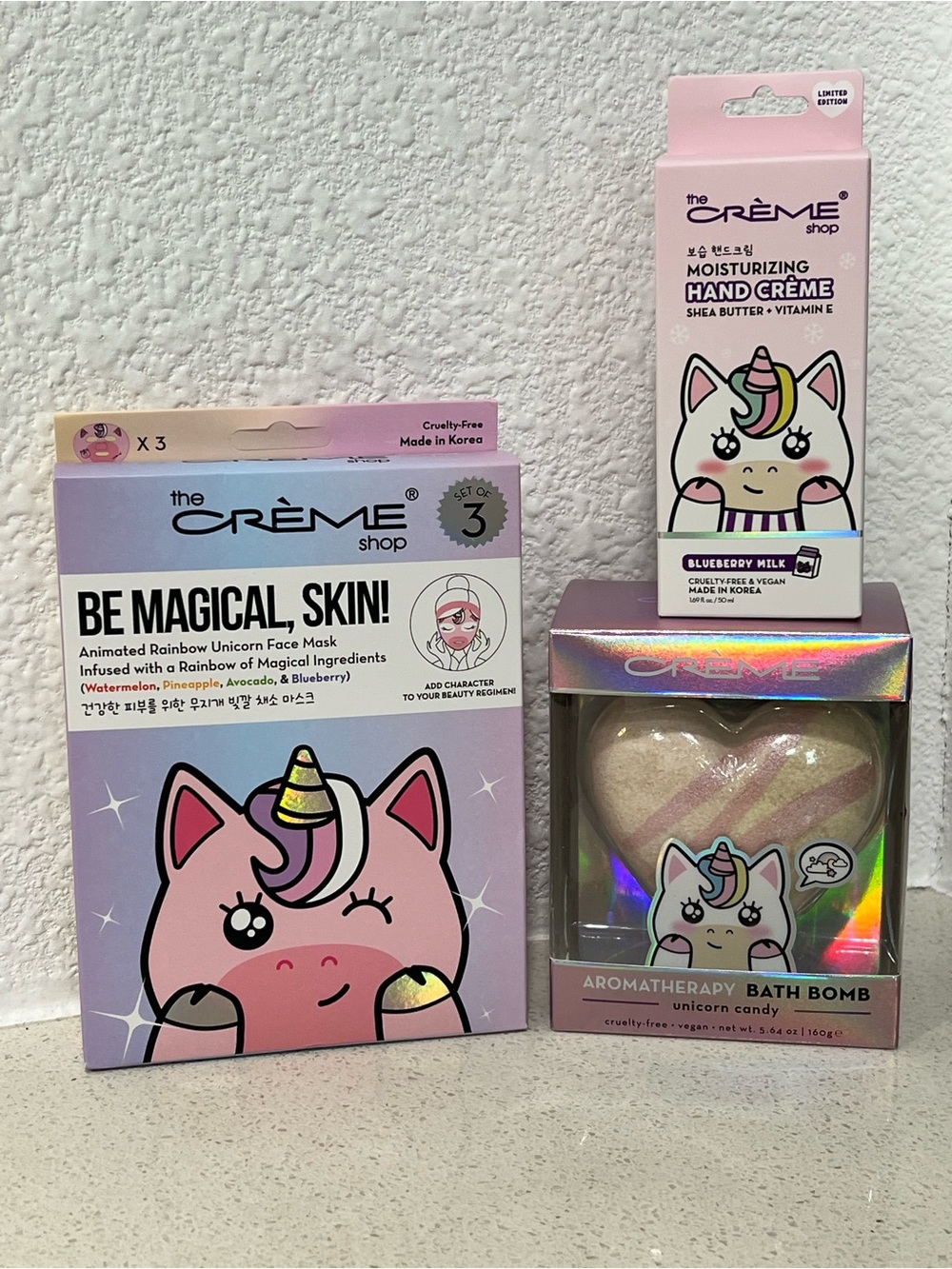 🎟️5 Piece Creme Shop Pink Unicorn Set